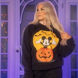 Disney Halloween Mickey Mouse Black Sweatshirt